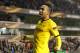Dortmund's Pierre-Emerick Aubameyang celebrates after scoring his side's 2nd goal during the Europa League round of 16 second leg soccer match between Tottenham Hotspur and Borussia Dortmund in London, Great Britain, Thursday, March 17, 2016. (AP Photo/Frank Augstein)