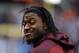 CHICAGO, IL- DECEMBER 13: Robert Griffin III #10 of the Washington Redskins on the sidelines during the third quarter on December 13, 2015 at Soldier Field in Chicago, Illinois. The Washington Redskins won 24-21. (Photo by David Banks/Getty Images)