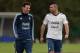 Argentina's footballers Lionel Messi (L) and Sergio Aguero walk during a training session in Ezeiza, Buenos Aires, on March 25, 2016 ahead of their March 29 Russia 2018 FIFA World Cup South American qualifier football match against Bolivia. AFP PHOTO / EITAN ABRAMOVICH / AFP / EITAN ABRAMOVICH (Photo credit should read EITAN ABRAMOVICH/AFP/Getty Images)