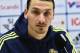 Swedish national soccer player Zlatan Ibrahimovic looks on during a press conference at Friends Arena in Stockholm, Sweden, on Sunday March 27, 2016, ahead of Tuesday's friendly soccer match against Czech Republic. (Claudio Bresciani / TT via AP) SWEDEN OUT