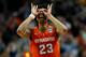 CHICAGO, IL - MARCH 27: Malachi Richardson #23 of the Syracuse Orange celebrates in the second half against the Virginia Cavaliers during the 2016 NCAA Men's Basketball Tournament Midwest Regional Final at United Center on March 27, 2016 in Chicago, Illinois. (Photo by Jonathan Daniel/Getty Images)
