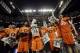 Syracuse players celebrate after an NCAA college basketball game against Virginia in the regional finals of the NCAA Tournament, Sunday, March 27, 2016, in Chicago. Syracuse won 68-62. (AP Photo/Nam Y. Huh)