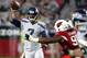 Seattle Seahawks quarterback Tarvaris Jackson (7) throws against the Arizona Cardinals during the second half of an NFL football game, Sunday, Jan. 3, 2016, in Glendale, Ariz. (AP Photo/Rick Scuteri)