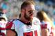 CHARLOTTE, NC - DECEMBER 13: Kroy Biermann #71 of the Atlanta Falcons watches the action against the Carolina Panthers at Bank Of America Stadium on December 13, 2015 in Charlotte, North Carolina. (Photo by Scott Cunningham/Getty Images)