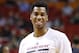 Miami Heat center Hassan Whiteside looks on during warmups before the Heat met the Brooklyn Nets in an NBA basketball game, Monday, March 28, 2016, in Miami. (AP Photo/Joe Skipper)