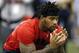 Defensive tackle Robert Nkemdiche steps into a agility drill at Mississippi's NFL football Pro Day, Monday, March 28, 2016, in Oxford, Miss. The event is to showcase players for the upcoming NFL football draft. (AP Photo/Rogelio V. Solis)