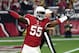 GLENDALE, AZ - JANUARY 16: Linebacker Sean Weatherspoon #55 of the Arizona Cardinals reacts in the first quarter while taking on the Green Bay Packers in the NFC Divisional Playoff Game at University of Phoenix Stadium on January 16, 2016 in Glendale, Arizona. (Photo by Norm Hall/Getty Images)