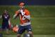 Denver Broncos rookie quarterback Paxton Lynch during the team's NFL rookie camp football practice Friday, May 6, 2016, in the team's headquarters in Englewood, Colo. (AP Photo/David Zalubowski)