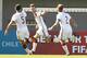 Germany's player Johannes Eggestein (C) celebrates with teammates after scoring against Australia during their FIFA U-17 World Cup Chile 2015 football match at Nelson Oyarsun stadium in Chillan, Chile, on October 18, 2015. AFP PHOTO/MARCELO HERNANDEZ/PHOTOSPORT (Photo credit should read MARCELO HERNANDEZ/AFP/Getty Images)