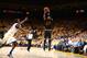 OAKLAND, CA - JUNE 13: Kyrie Irving #2 of the Cleveland Cavaliers shoots against Harrison Barnes #40 of the Golden State Warriors in Game Five of the 2016 NBA Finals on June 13, 2016 at Oracle Arena in Oakland, California. NOTE TO USER: User expressly acknowledges and agrees that, by downloading and or using this photograph, user is consenting to the terms and conditions of Getty Images License Agreement. Mandatory Copyright Notice: Copyright 2016 NBAE (Photo by Nathaniel S. Butler/NBAE via Getty Images)