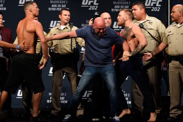 UFC 202 Weigh-Ins: Cops Brought in to Keep Peace, McGregor and Diaz Separated