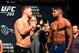 CLEVELAND, OH - SEPTEMBER 09: (L-R) Stipe Miocic of the United States and Alistair Overeem of the Netherlands face off during the UFC 203 Weigh-in at Quicken Loans Arena on September 9, 2016 in Cleveland, Ohio. (Photo by Josh Hedges/Zuffa LLC/Zuffa LLC via Getty Images)