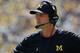 ANN ARBOR, MI - SEPTEMBER 03: Head coach Jim Harbaugh of the Michigan Wolverines looks on while playing the Hawaii Warriors on September 3, 2016 at Michigan Stadium in Ann Arbor, Michigan. (Photo by Gregory Shamus/Getty Images)