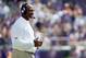FORT WORTH, TX - OCTOBER 03: Head coach Charlie Strong of the Texas Longhorns looks on as the Longhorns take on the TCU Horned Frogs in the second half at Amon G. Carter Stadium on October 3, 2015 in Fort Worth, Texas. (Photo by Tom Pennington/Getty Images)