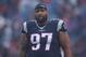 ORCHARD PARK, NY - OCTOBER 30: Alan Branch #97 of the New England Patriots during NFL game action against the Buffalo Bills at New Era Field on October 30, 2016 in Orchard Park, New York. (Photo by Tom Szczerbowski/Getty Images)