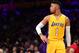 LOS ANGELES, CA - NOVEMBER 15: D'Angelo Russell #1 of the Los Angeles Lakers during a 125-118 Laker win over the Brooklyn Nets at Staples Center on November 15, 2016 in Los Angeles, California. NOTE TO USER: User expressly acknowledges and agrees that, by downloading and or using this photograph, User is consenting to the terms and conditions of the Getty Images License Agreement. (Photo by Harry How/Getty Images)
