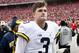 COLUMBUS, OH - NOVEMBER 26: Wilton Speight #3 of the Michigan Wolverines leaves the field after the loss to the Ohio State Buckeyes at Ohio Stadium on November 26, 2016 in Columbus, Ohio. (Photo by Gregory Shamus/Getty Images)