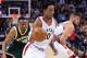 TORONTO, ON - DECEMBER 12: DeMar DeRozan #10 of the Toronto Raptors dribbles the ball as during the second half of an NBA game against the Milwaukee Bucks at Air Canada Centre on December 12, 2016 in Toronto, Canada. NOTE TO USER: User expressly acknowledges and agrees that, by downloading and or using this photograph, User is consenting to the terms and conditions of the Getty Images License Agreement. (Photo by Vaughn Ridley/Getty Images)