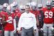 COLUMBUS, OH - OCTOBER 01: Ohio State Buckeyes head coach Urban Meyer prepares to take his team onto the field before the game against the Rutgers Scarlet Knights at Ohio Stadium on October 1, 2016 in Columbus, Ohio. The Buckeyes defeated the Scarlet Knights 58-0. (Photo by Joe Robbins/Getty Images)