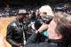 BROOKLYN, NY - JANUARY 10: Floyd Mayweather attends the game between the Atlanta Hawks and the Brooklyn Nets on January 10, 2017 at Barclays Center in Brooklyn, New York. NOTE TO USER: User expressly acknowledges and agrees that, by downloading and or using this Photograph, user is consenting to the terms and conditions of the Getty Images License Agreement. Mandatory Copyright Notice: Copyright 2017 NBAE (Photo by Nathaniel S. Butler/NBAE via Getty Images)