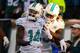 PHILADELPHIA, PA - NOVEMBER 15: Jarvis Landry #14 of the Miami Dolphins celebrates with teammate Jay Ajayi #23 after his touchdown against the Philadelphia Eagles at the start of the fourth quarter at Lincoln Financial Field on November 15, 2015 in Philadelphia, Pennsylvania. (Photo by Alex Goodlett/Getty Images)