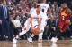 PORTLAND, OR - JANUARY 11: C.J. McCollum #3 of the Portland Trail Blazers looks to pass the ball during a game against the Cleveland Cavaliers on January 11, 2017 at the Moda Center in Portland, Oregon. NOTE TO USER: User expressly acknowledges and agrees that, by downloading and/or using this photograph, user is consenting to the terms and conditions of the Getty Images License Agreement. Mandatory Copyright Notice: Copyright 2017 NBAE (Photo by Sam Forencich/NBAE via Getty Images)