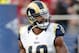 Los Angeles Rams wide receiver Kenny Britt (18) on the field in the third quarter of a game against the Atlanta Falcons played at the Los Angeles Memorial Coliseum in Los Angeles on Sunday, December 11, 2016. (AP Photo/John Cordes)