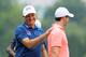 JOHANNESBURG, SOUTH AFRICA - JANUARY 15: Graeme Storm of England and Rory McIlroy of Northern Ireland share a joke during day four of the BMW South African Open Championship at Glendower Golf Club on January 15, 2017 in Johannesburg, South Africa. (Photo by Warren Little/Getty Images)