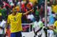 Gabon's forward Pierre-Emerick Aubameyang celebrates after scoring a goal during the 2017 Africa Cup of Nations group A football match between Gabon and Guinea-Bissau at the Stade de l'Amitie Sino-Gabonaise in Libreville on January 14, 2017. / AFP / GABRIEL BOUYS (Photo credit should read GABRIEL BOUYS/AFP/Getty Images)