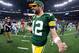 ARLINGTON, TX - JANUARY 15: Aaron Rodgers #12 of the Green Bay Packers celebrates after Mason Crosby #2 of the Green Bay Packers kicked the game winning field goal against the Dallas Cowboys in the final seconds of a NFC Divisional Playoff game at AT&T Stadium on January 15, 2017 in Arlington, Texas. The Green Bay Packers beat the Dallas Cowboys 34-31 (Photo by Tom Pennington/Getty Images)