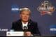 HOUSTON, TEXAS - MARCH 31: National Collegiate Athletic Association President Mark Emmert speaks during a press conference prior to the 2016 NCAA Men's Final Four at NRG Stadium on March 31, 2016 in Houston, Texas. (Photo by Streeter Lecka/Getty Images)