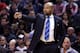 TORONTO, ON - JANUARY 28: Head Coach Derek Fisher of the New York Knicks gestures to his players during an NBA game against the Toronto Raptors at the Air Canada Centre on January 28, 2016 in Toronto, Ontario, Canada. NOTE TO USER: User expressly acknowledges and agrees that, by downloading and or using this photograph, User is consenting to the terms and conditions of the Getty Images License Agreement. (Photo by Vaughn Ridley/Getty Images)