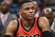 SACRAMENTO, CA - JANUARY 15: Russell Westbrook #0 of the Oklahoma City Thunder looks on from the bench during against the Sacramento Kings during an NBA basketball game at Golden 1 Center on January 15, 2017 in Sacramento, California. NOTE TO USER: User expressly acknowledges and agrees that, by downloading and or using this photograph, User is consenting to the terms and conditions of the Getty Images License Agreement. (Photo by Thearon W. Henderson/Getty Images)