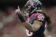 HOUSTON, TX - JANUARY 07: Jadeveon Clowney #90 of the Houston Texans celebrates after knocking down a pass from Connor Cook #8 of the Oakland Raiders during the first quarter of their AFC Wild Card game at NRG Stadium on January 7, 2017 in Houston, Texas. (Photo by Tim Warner/Getty Images)