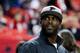 ATLANTA, GA - JANUARY 01: Former Atlanta Falcons player Michael Vick walks on the field prior to the game against the New Orleans Saints at the Georgia Dome on January 1, 2017 in Atlanta, Georgia. (Photo by Kevin C. Cox/Getty Images)