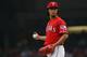 ARLINGTON, TX - OCTOBER 07: Yu Darvish #11 of the Texas Rangers looks on during the second inning against the Toronto Blue Jays in game two of the American League Divison Series at Globe Life Park in Arlington on October 7, 2016 in Arlington, Texas. (Photo by Ronald Martinez/Getty Images)