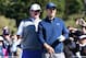 PEBBLE BEACH, CA - FEBRUARY 12: Jordan Spieth and Brandt Snedeker stand on the sixth hole tee during the Final Round of the AT&T Pebble Beach Pro-Am at Pebble Beach Golf Links on February 12, 2017 in Pebble Beach, California. (Photo by Harry How/Getty Images)