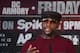 Promoter and former champion boxer Floyd Mayweather (C) speaks during a press conference announcing WBA super lightweight champion Adrien Broner's fight against Ashley Theophane, in Washington, DC, February 29, 2016.
The title contest is scheduled to take place April 1, 2016 at the D.C. Armory in Washington DC. / AFP / JIM WATSON (Photo credit should read JIM WATSON/AFP/Getty Images)