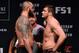 Travis Browne (left) and Matt Mitrione once squared off in the cage. This weekend, they headline competing UFC and Bellator events.