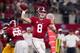 ARLINGTON, TX - SEPTEMBER 3: Blake Barnett #8 of the Alabama Crimson Tide throws against the USC Trojans in the first quarter during the AdvoCare Classic at AT&T Stadium on September 3, 2016 in Arlington, Texas. (Photo by Tom Pennington/Getty Images)