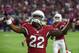 GLENDALE, AZ - OCTOBER 26: Tony Jefferson #22 of the Arizona Cardinals pumps up the fans prior to a game against the Baltimore Ravens at University of Phoenix Stadium on October 26, 2015 in Glendale, Arizona. (Photo by Norm Hall/Getty Images)