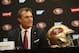 SANTA CLARA, CA - FEBRUARY 9: General Manager John Lynch of the San Francisco 49ers addresses the media during a press conference at Levi Stadium on February 9, 2017 in Santa Clara, California. The 49ers press conference was setup to introducing the new general manager, John Lynch, and the teams new head coach, Kyle Shanahan. (Photo by Michael Zagaris/San Francisco 49ers/Getty Images)