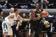WEST LAFAYETTE, IN - FEBRUARY 18: Caleb Swanigan #50 of the Purdue Boilermakers looks to the basket against Miles Bridges #22 of the Michigan State Spartans during the game at Mackey Arena on February 18, 2017 in West Lafayette, Indiana. Purdue defeated Michigan State 80-63. (Photo by Joe Robbins/Getty Images)