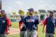 FT. MYERS, FL - MARCH 9: Giancarlo Stanton and Eric Hosmer of Team USA warm up before a Spring Training game against the Boston Red Sox on March 9, 2017 at Fenway South in Fort Myers, Florida . (Photo by Billie Weiss/Boston Red Sox/Getty Images)