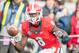 ATHENS, GA - NOVEMBER 12: Wide receiver Riley Ridley #8 of the Georgia Bulldogs attempts to catch a pass prior to their game against the Auburn Tigers at Sanford Stadium on November 12, 2016 in Athens, Georgia. The Georgia Bulldogs defeated the Auburn Tigers 13-7. (Photo by Michael Chang/Getty Images)