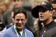 NEW ORLEANS, LA - FEBRUARY 03: Head coach Jim Harbaugh (R) of the San Francisco 49ers and his brother in-law Indiana Hoosiers head basketball coach Tom Crean talk on the field prior to Super Bowl XLVII against the Baltimore Ravens at the Mercedes-Benz Superdome on February 3, 2013 in New Orleans, Louisiana. (Photo by Win McNamee/Getty Images)