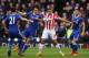 STOKE ON TRENT, ENGLAND - MARCH 18: Jonathan Walters of Stoke City competes with David Luiz of Chelsea during the Premier League match between Stoke City and Chelsea at Bet365 Stadium on March 18, 2017 in Stoke on Trent, England. (Photo by Matthew Ashton - AMA/Getty Images)