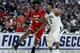 BUFFALO, NY - MARCH 18: Nigel Hayes #10 of the Wisconsin Badgers drives to the basket against Kris Jenkins #2 of the Villanova Wildcats during the second round of the 2017 NCAA Men's Basketball Tournament at KeyBank Center on March 18, 2017 in Buffalo, New York. (Photo by Maddie Meyer/Getty Images)