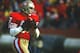 SAN FRANCISCO, CA - CIRCA 1986: Dwight Clark #87 of the San Francisco 49ers runs with the ball after a catch during an NFL football game at Candlestick Park circa 1986 in San Francisco, California. Clark played for the 49ers from 1979-87. (Photo by Focus on Sport/Getty Images)