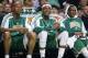Boston Celtics players, from left, Ray Allen, Paul Pierce and Rajon Rondo watch from the bench in the fourth quarter of an NBA basketball game against the Milwaukee Bucks, Sunday, March 13, 2011, in Boston. Ray Allen scored 17 points in just three quarters and the Boston Celtics set a franchise record for fewest points allowed in the shot clock era, routing the Milwaukee Bucks 87-56. (AP Photo/Michael Dwyer)